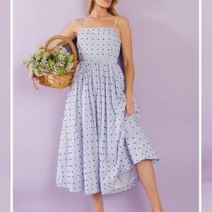 Flying Tomato Blue and White Midi Dress